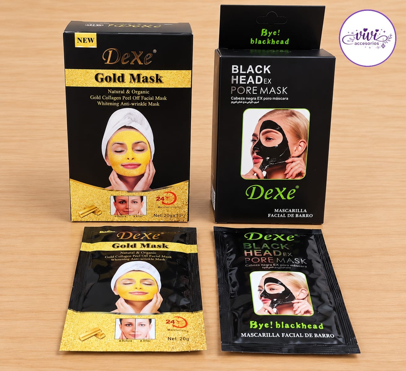 Mascarillas Faciales DeXe (Gold y Black)