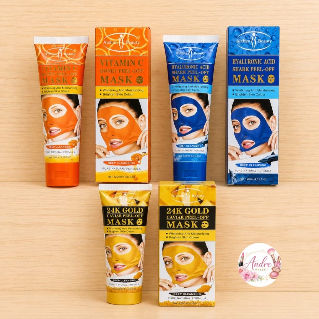 ✨ Mascarillas Peel Off Vitamina C, Ácido Hialurónico y Oro 24K